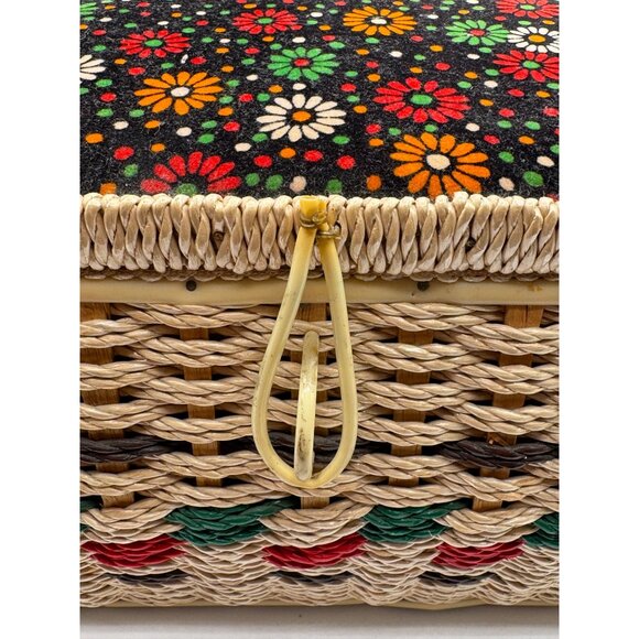 Vintage Wicker Style Sewing Notion and Tool Box - Picture 9 of 11